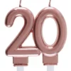Bougie anniversaire rose gold - 20 ans