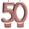 Bougie anniversaire rose gold - 50 ans