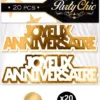 Duo deco table anniv party chic dore – Image 3