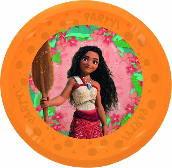 Lot de 6 assiettes Vaiana en plastique rigide – 21 cm – thème Disney