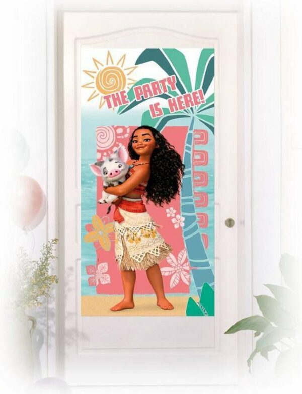Poster de porte Vaiana en plastique – 75 x 150 cm – thème Disney