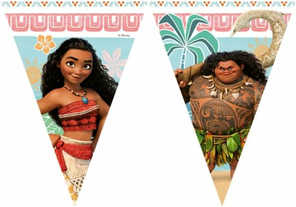 Guirlande Vaiana 9 fanions – 2,3 mètres – décoration fête Disney