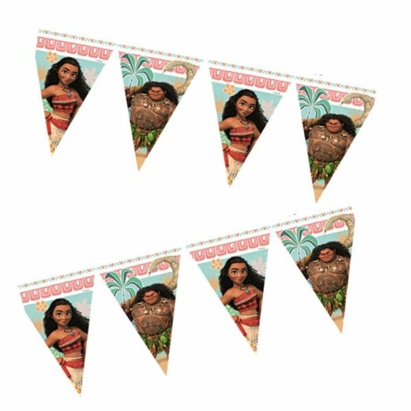 Guirlande Vaiana 9 fanions – 2,3 mètres – décoration fête Disney