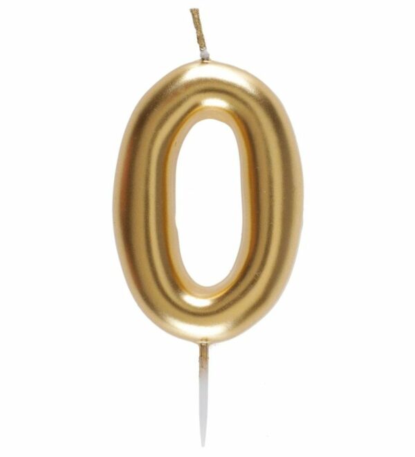 Bougie anniversaire or - chiffre 0