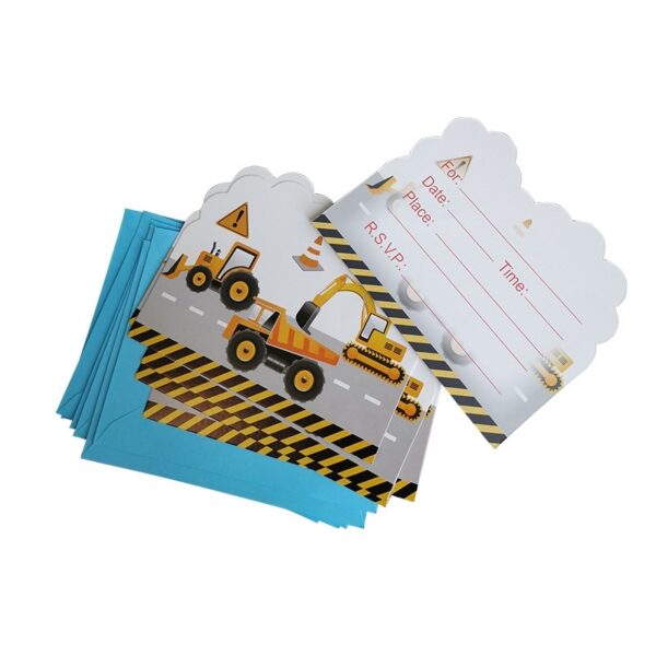 Carte d'invitation engin de chantier
