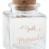 Contenant dragée + bouchon liège "Just married"