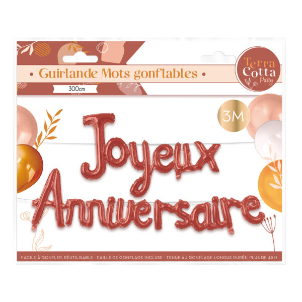 Ballon lettre "Joyeux Anniversaire" - TerraCotta – Image 2