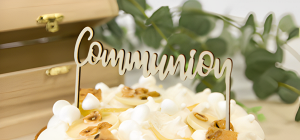 Cake topper Communion  - bois