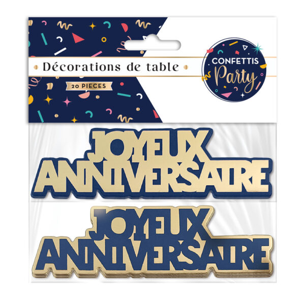 Duo déco de table "Joyeux Anniversaire" - Confettis Party