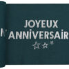 Chemin de table  Joyeux Anniversaire Bleu Canard