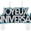 Bougie Joyeux Anniversaire Bleu Canard