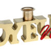 Porte-bougie Joyeux Noël Or et Rouge Réf. 8111
