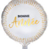 Ballon Alu Bonne Année Blanc et Doré Réf. 8122