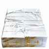 Contenant dragées livre blanc avec croix dorée et épis – Image 3