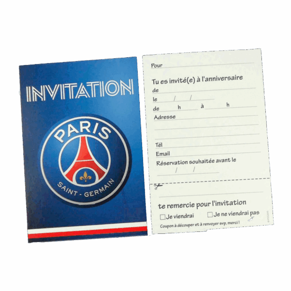 Cartes d'invitations Paris Saint-Germain