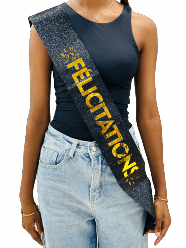 Écharpe noir "Félicitations"