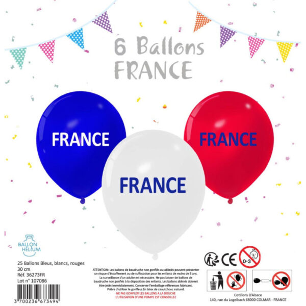 Ballons tricolores "FRANCE"