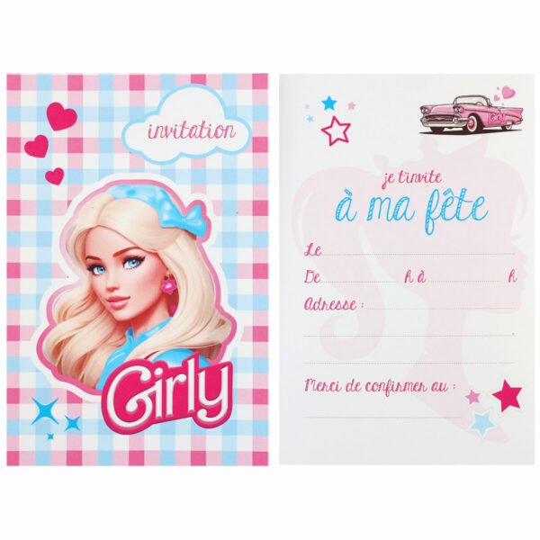 Cartes d’invitation "Girly"