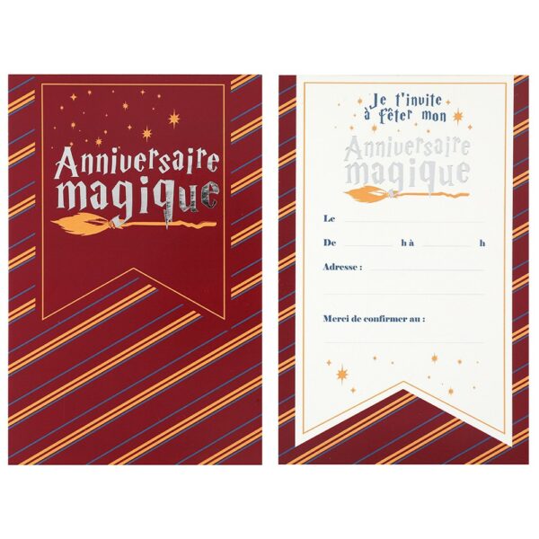 Cartes d'invitation « Anniversaire magique » – Thème Sorcier