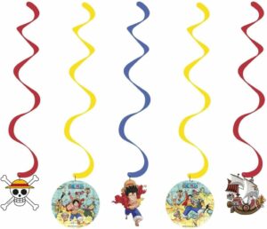 Suspensions tourbillon One Piece avec Luffy, logo et bateau – 5 pièces