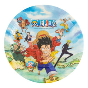 Assiette en papier One Piece avec Luffy et son équipage – Ø 23 cm