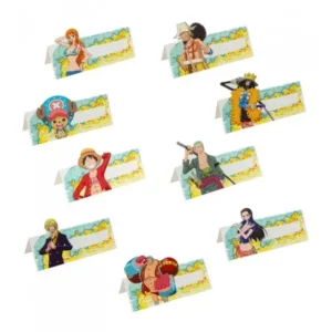 Marques-places One Piece avec personnages manga – lot de 9 – 6x8 cm