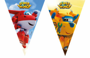 Guirlande Super Wings en plastique avec fanions Jett et Donnie