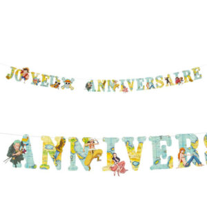 Guirlande Joyeux Anniversaire One Piece avec personnages manga – 250 cm