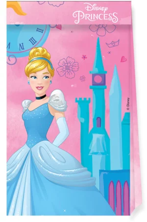 Lot de 4 sacs cadeaux Disney Princesses en papier avec illustration de Cendrillon