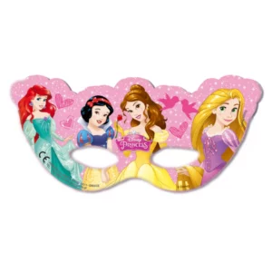 Masques en papier Disney Princesses avec Ariel, Belle, Raiponce et Blanche-Neige – Lot de 6