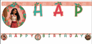 uirlande de lettres Happy Birthday Vaiana – 2 m – Disney